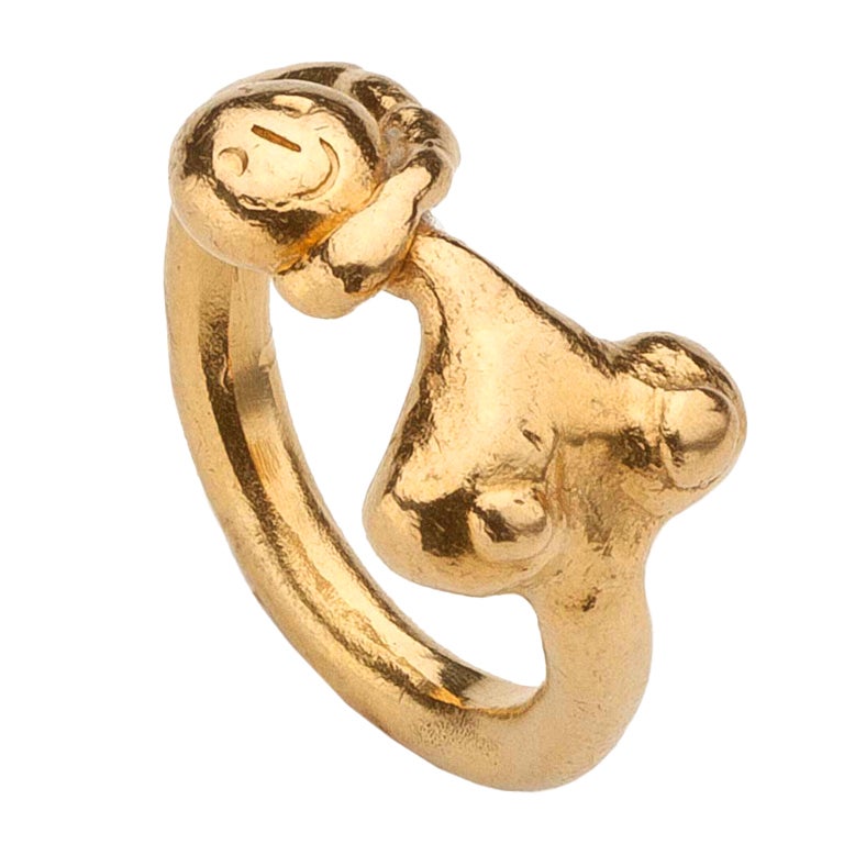 JEAN MAHIE Gold Ring of Woman 1970's