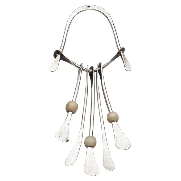 HARRY BERTOIA  Silver  "Wish Bone" Pendant For Sale