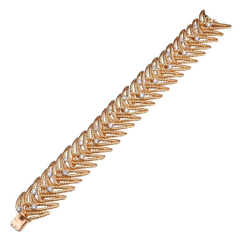 Mauboussin Diamond Gold Bracelet For Sale