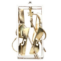 Arman's "Exploded Violin In Cage" Pendant
