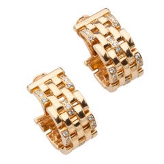 Cartier Diamond Gold Earrings