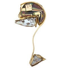 William Harper Enamel Gold Brooch