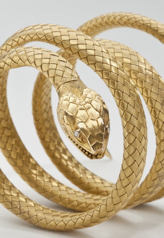 antique snake bracelet gold