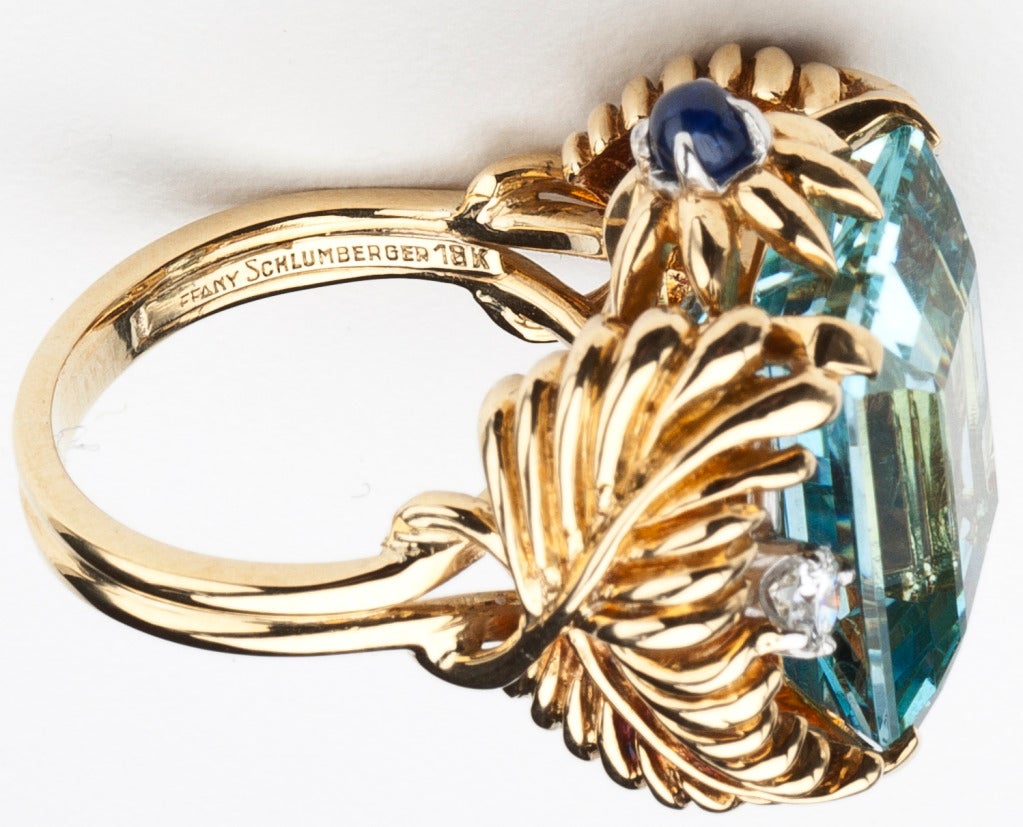 Modern Tiffany & Co. Jean Schlumberger Aquamarine Ring