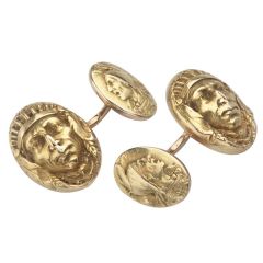 Vintage Indian Head Gold Cufflinks