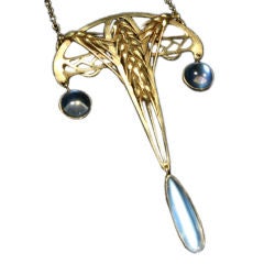 Art Nouveau Moonstone Necklace