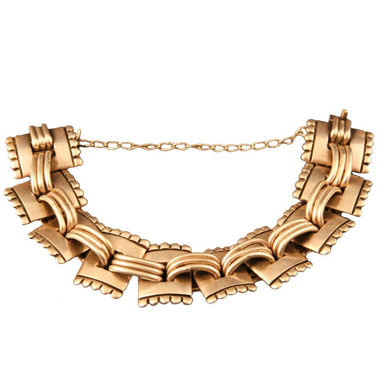 HECTOR AGUILAR Sterling Link Bracelet (1940
s) For Sale