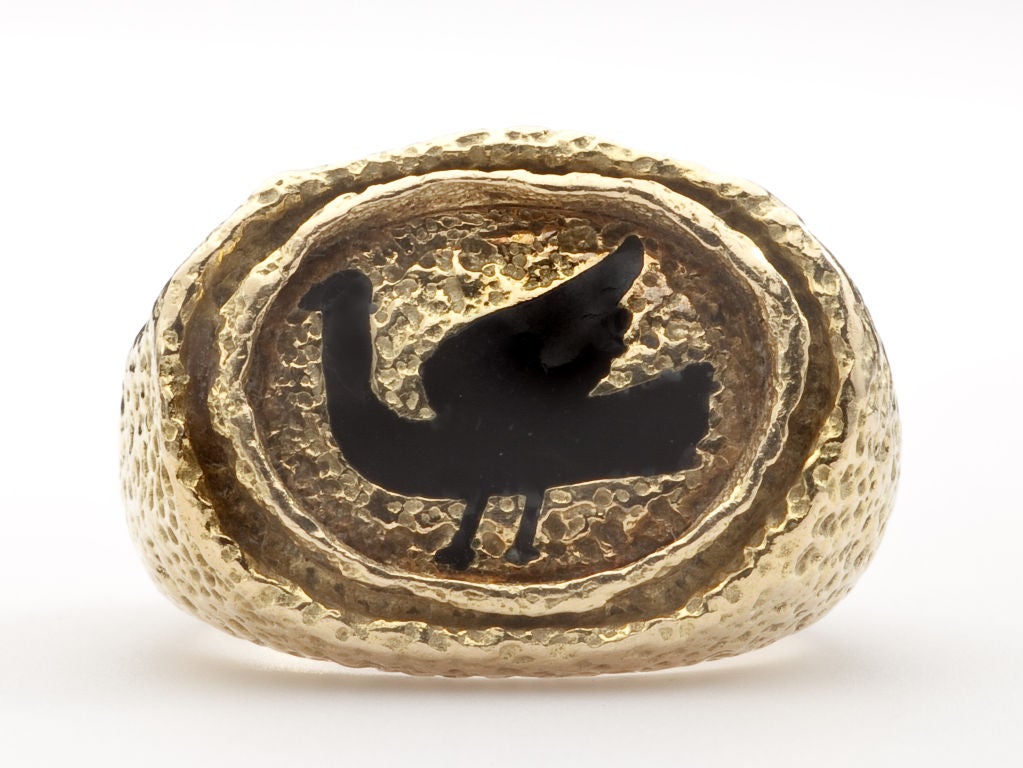 Modern GEORGES BRAQUE Gold and Enamel Ring