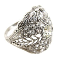 Platinum and Diamond Belle Epoque Ring