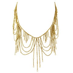 Gold and Seed Pearl Necklace