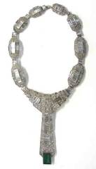 Art Deco Paste Sterling Silver Necklace