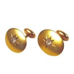 Art Deco Diamond Gold Cufflinks