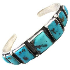 Ingot Silver and Turquoise Cuff
