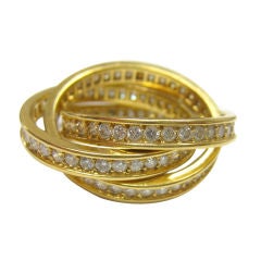 Cartier Yellow Gold & Diamond Rolling Ring.