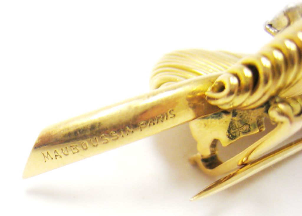 Mauboussin Gold Earclips & Brooches Suite