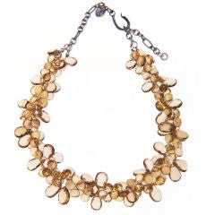 Champagne Citrine Necklace with Sterling Silver 6
