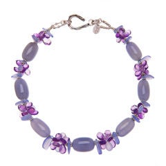 Lilac Chalcedony Pink Purple Amethyst Necklace