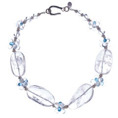 Crystal Quartz with London Blue Topaz in Silver