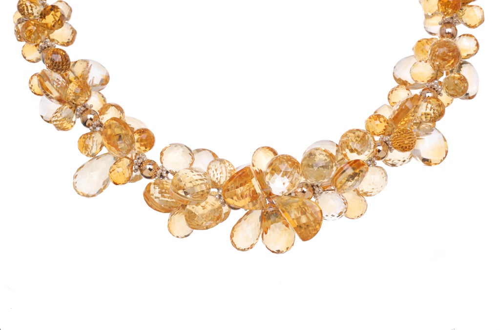 Citrine, 14K Gold and Sterling Silver Necklace