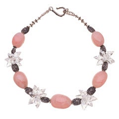 Deborah Liebman Pink and Clear Crystal Quartz Necklace