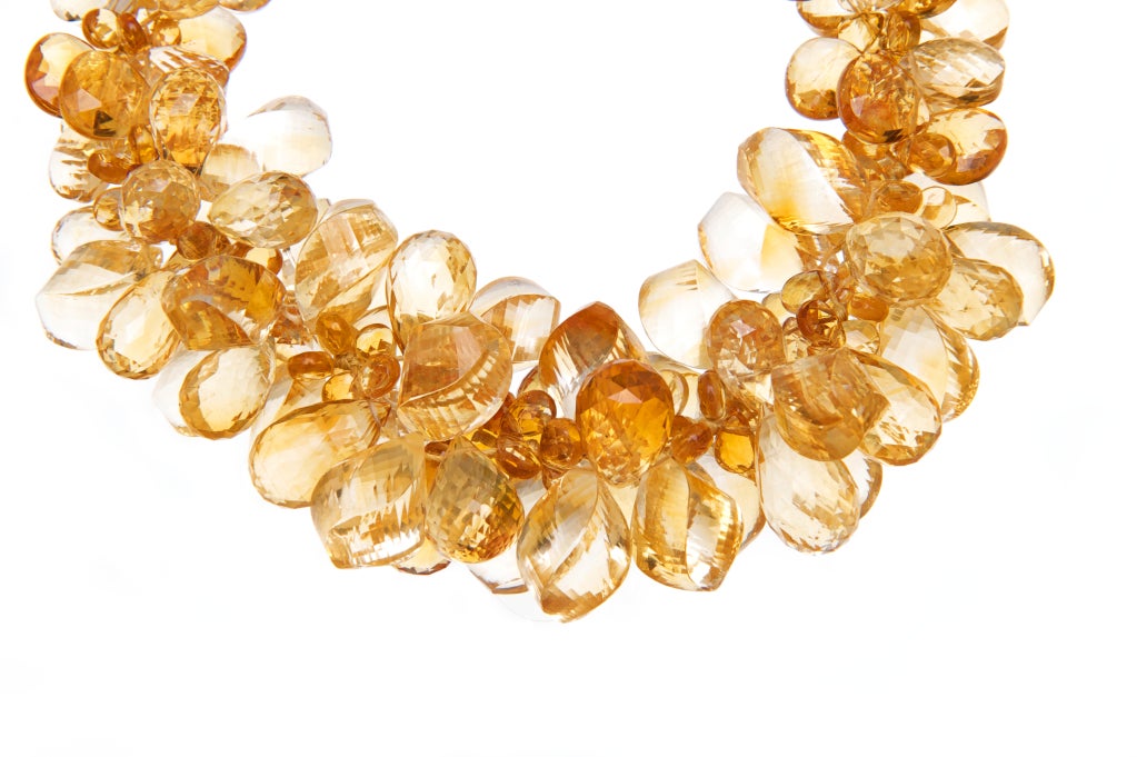 Orange Citrine Ruisseau des Briolettes in 14K Gold (10.5 to 17 inch adjustable length)