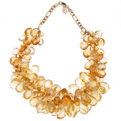 Deborah Liebman Orange Citrine Ruisseau des Briolettes Necklace in Yellow Gold