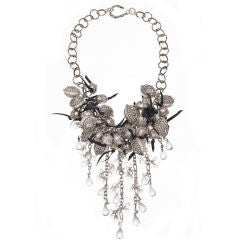 sterling silver and crystal quartz waterfall necklace