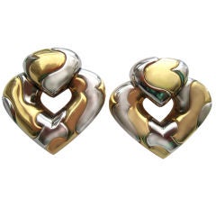 MARINA B  Two Color Gold Earclips