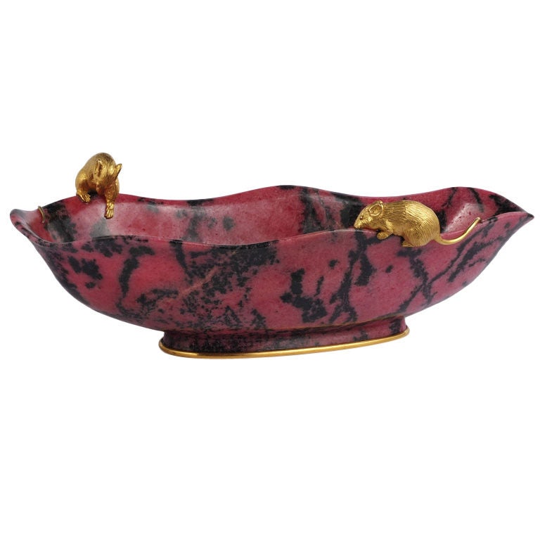 CHAUMET. A Rhodonite Bowl. For Sale