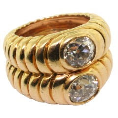 RENE BOIVIN. A Yellow Gold Diamond 'Bibendum' Ring.