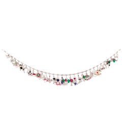 Diamond Gem-set Charm Necklace