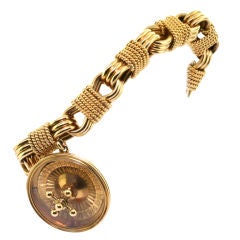 VAN CLEEF & ARPELS. Yellow Gold Fancy Link Charm Bracelet.