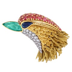 MARCHAK. Gem-set Bird Brooch