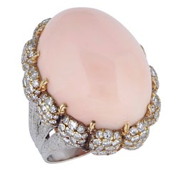 BUCCELLATTI. Coral and Diamond Dress Ring.