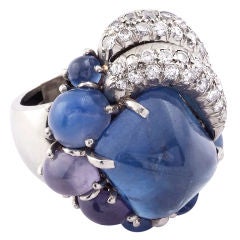 SEAMAN SCHEPPS Sapphire and Diamond Dress Ring