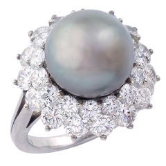CARTIER A Natural Pearl and Diamond Ring