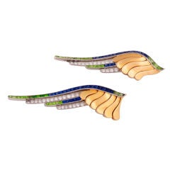 OSCAR HEYMAN 
BROTHERS Pair of Gem-Set Brooches