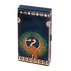 French Art Deco Enamel Gold Compact Box