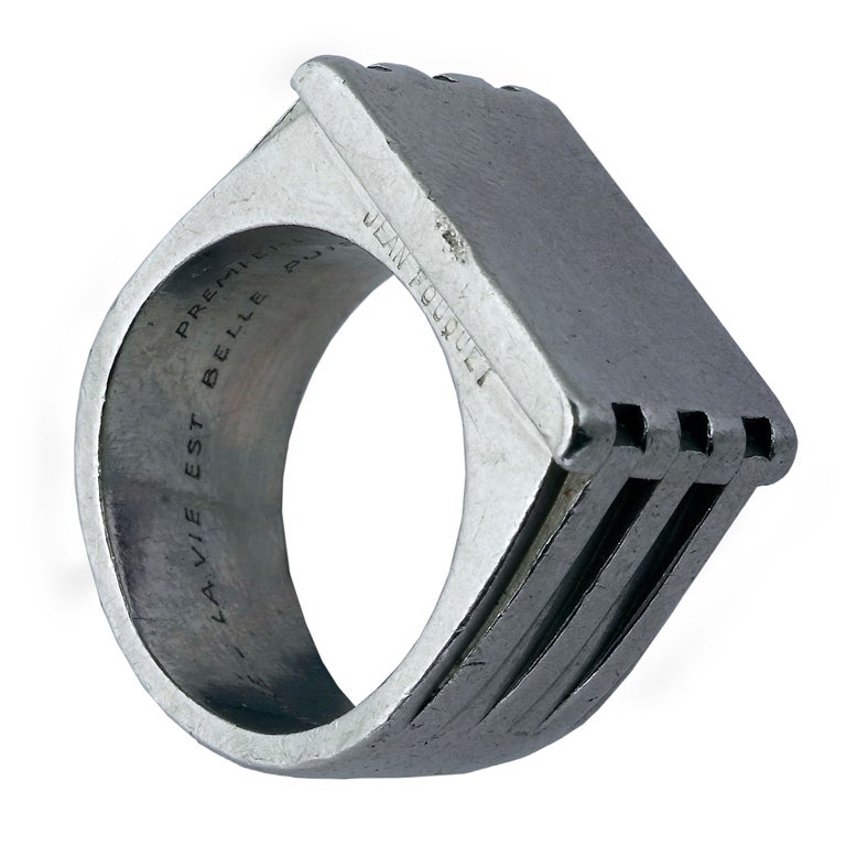 JEAN FOUQUET A Platinum Gentleman's Ring For Sale