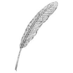 Antique VAN CLEEF & ARPELS. An Important and Rare  Diamond Feather Brooch.