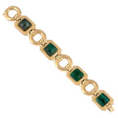 A Malachite Yellow Gold Art Deco Bracelet
