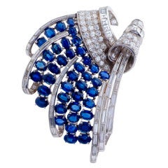 A French 1950
s Sapphire and Diamond Brooch.