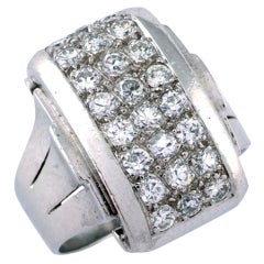 RENE BOIVIN. A Platinum and Diamond Ring.