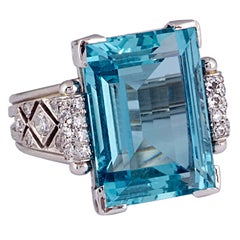 RENE BOIVIN Aquamarine Diamond Ring