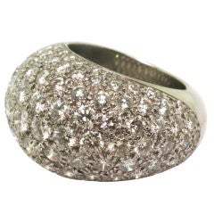 RENE BOIVIN. A diamond bombe-shaped ring.