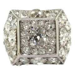 RENE BOIVIN. A platinum and diamond ring.