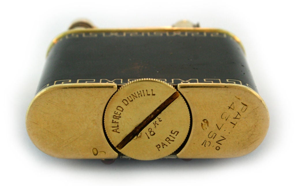 Women's ALFRED DUNHILL. A Carved Shell Cameo Enamel Gold Lighter.