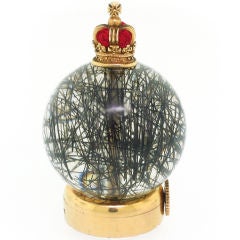 CARTIER. A Gold Rutile Quartz Mounted Watch.