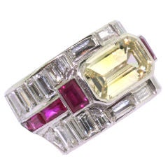 A Very Good Art Deco Ruby and Diamond Ring.