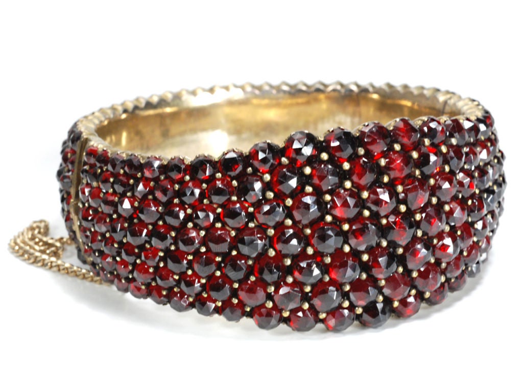 Dazzling Victorian Bohemian Garnet Pavé Bracelet
